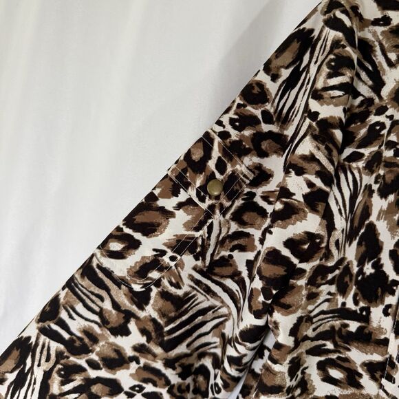 Zenergy Chico's Jacket Women's Large Cheetah Print Full Zip Snap Pockets - Picture 13 of 13